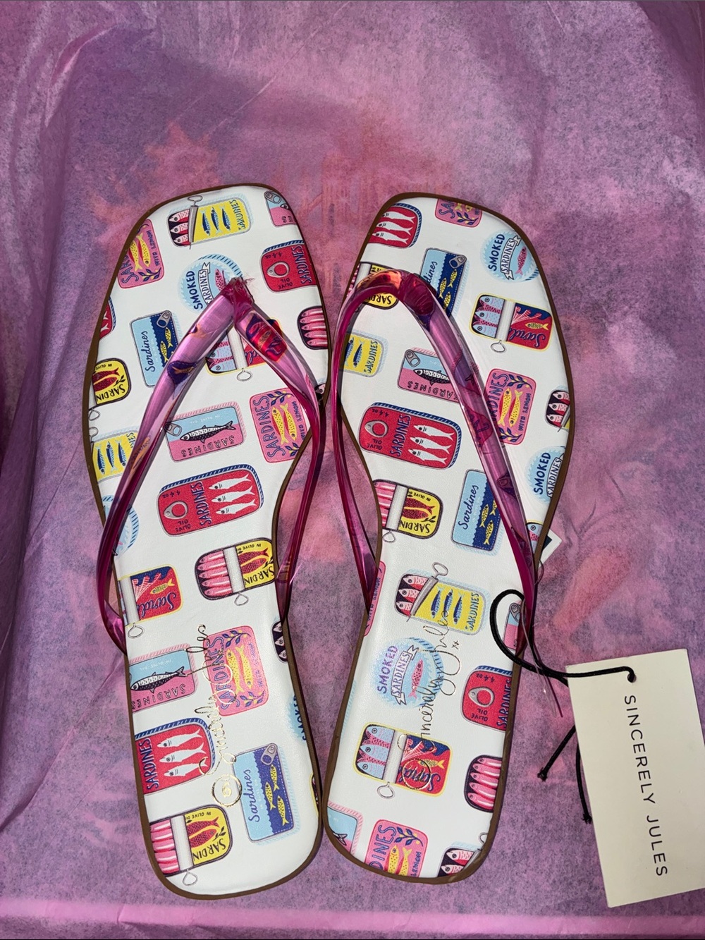 Tropical sardine can print sandals - Picture 2 of 4